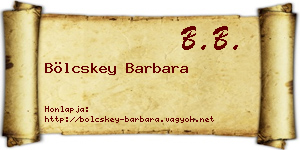 Bölcskey Barbara névjegykártya
