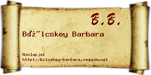 Bölcskey Barbara névjegykártya